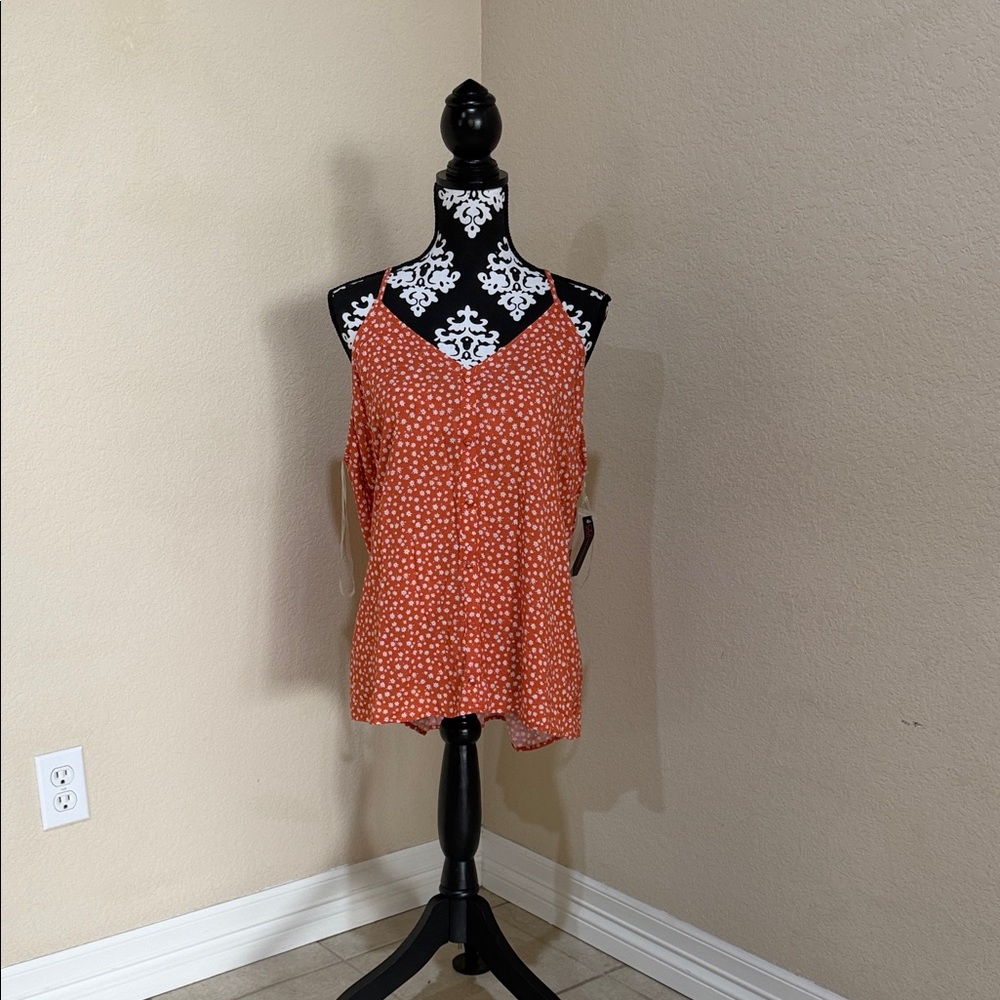 NOBO Orange Flowy Floral Camisole Top